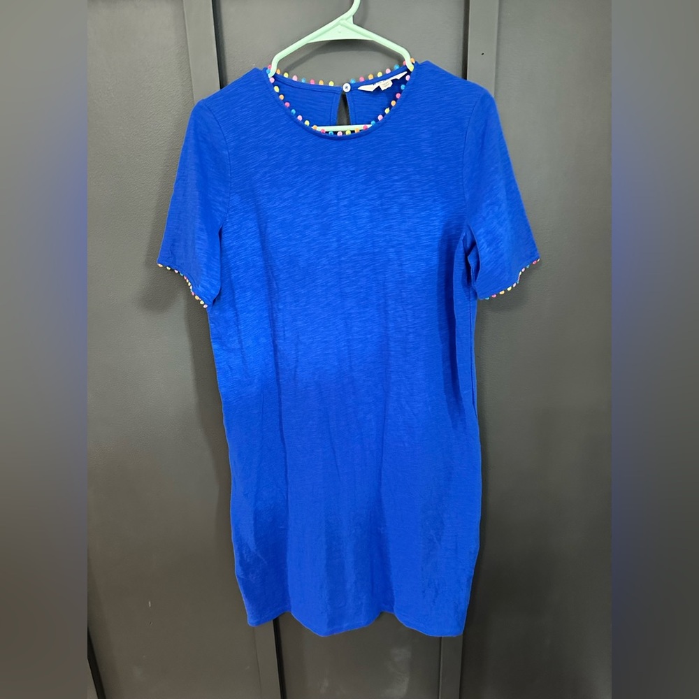 BODEN Charlie PomPom Cotton T Shirt Dress Womens US Size 6R